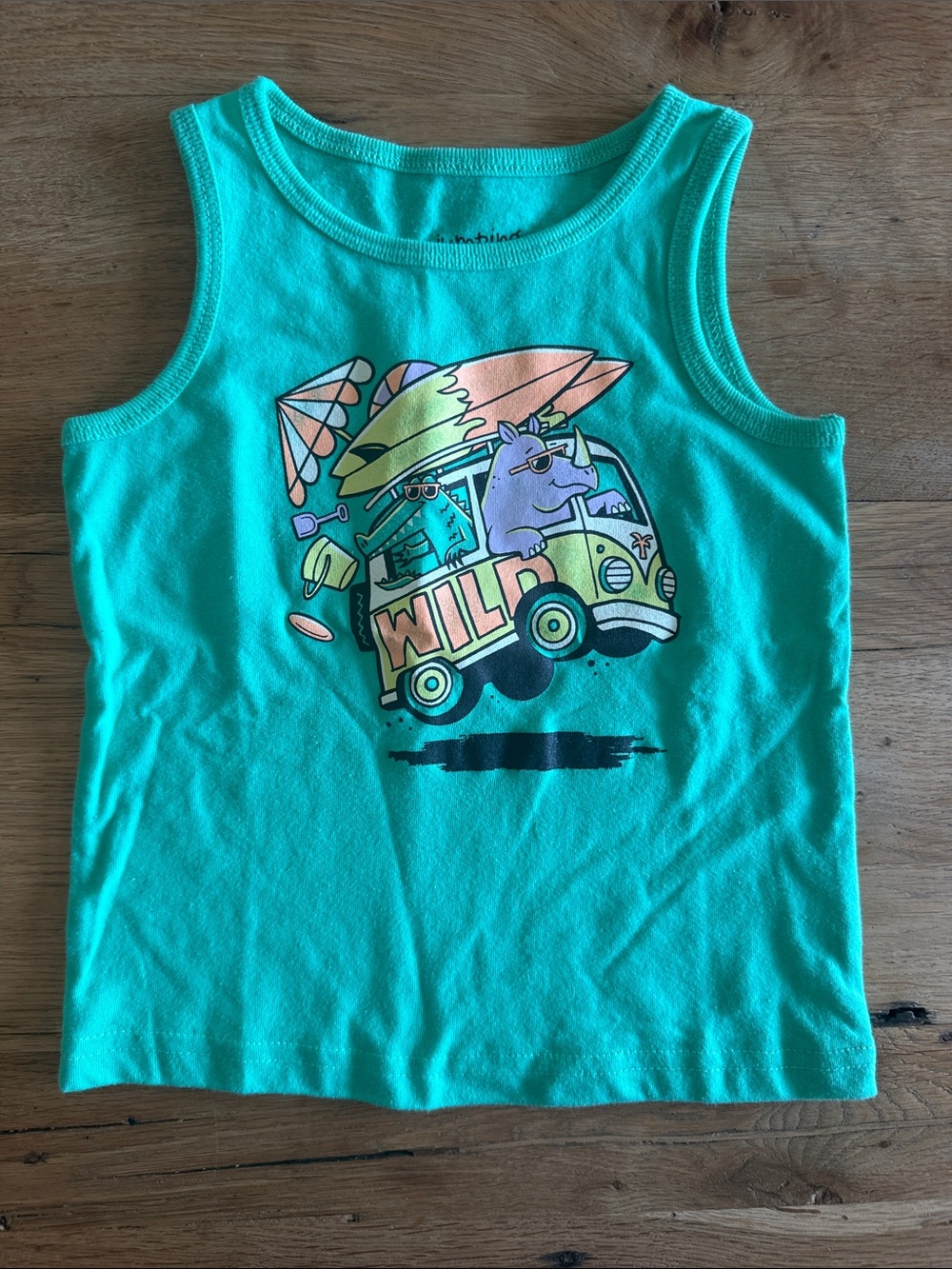 NWOT Kids' Teal Tank Top with Surf Van Graphic